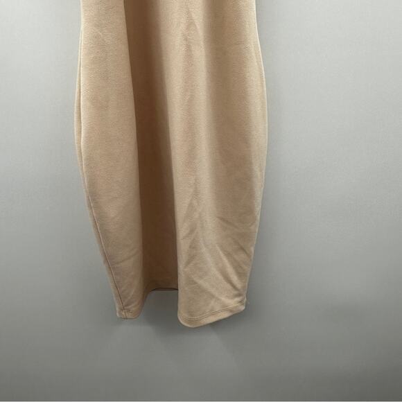 Lulus Beige Cream Sleeveless Embellished Jeweled Mock Neck‎ Mini Dress Size M - Picture 3 of 9